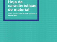 Hoja de características PA 66 GF25, resistente al impacto seco