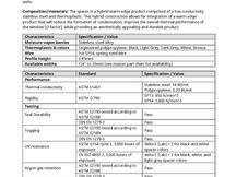 spacer specification sheet