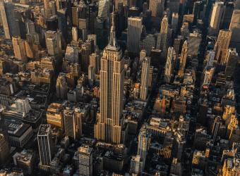 aerial shot of New York City